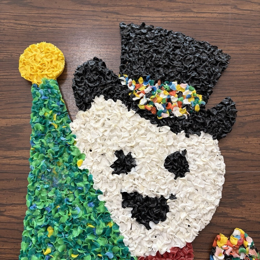 Vintage Melted Popcorn Plastic Popcorn Christmas Snowman Wall Decor - Picture 9 of 14
